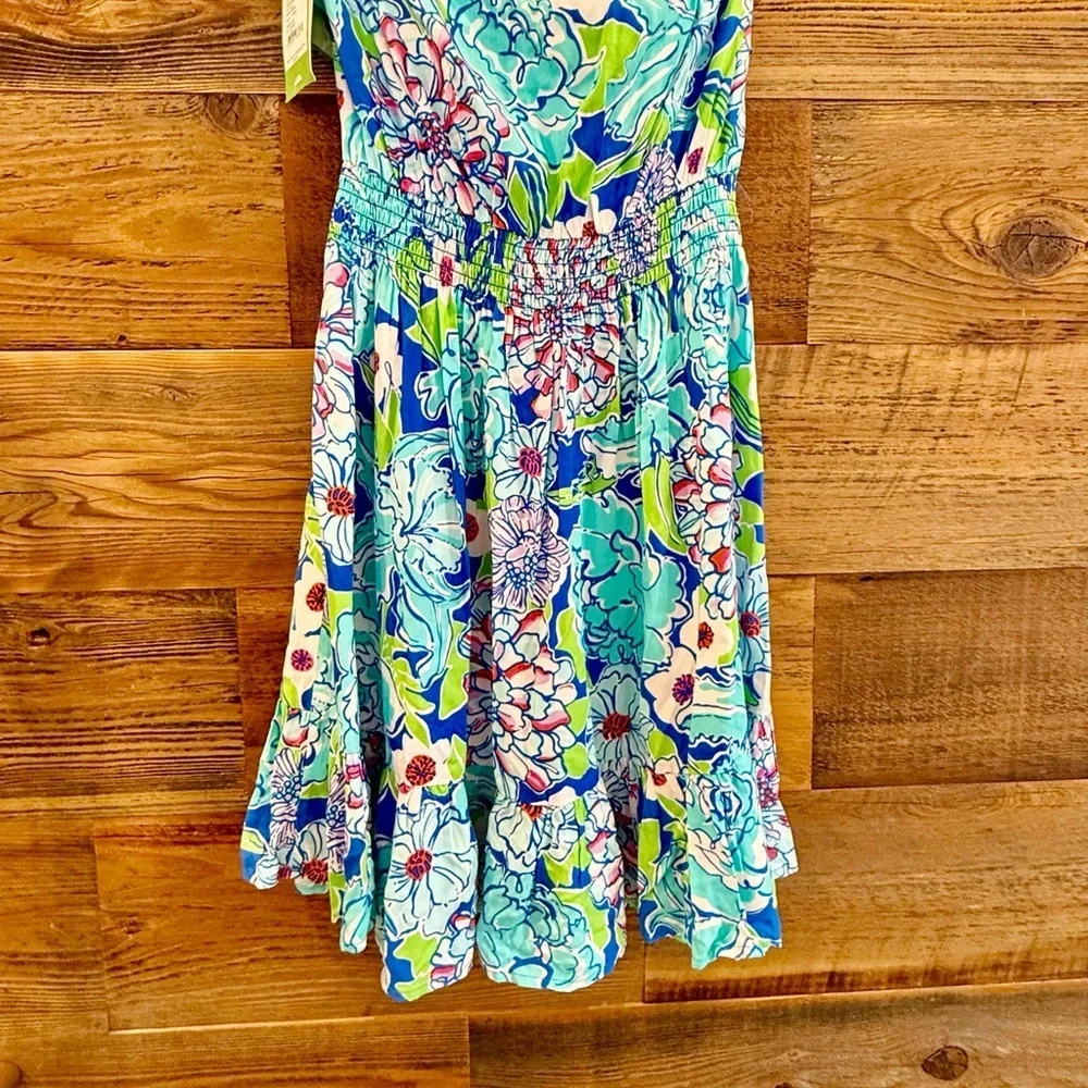 Lily Pulitzer Quincy Strapless Dress - Blue and Green NWT - Picture 6 of 9